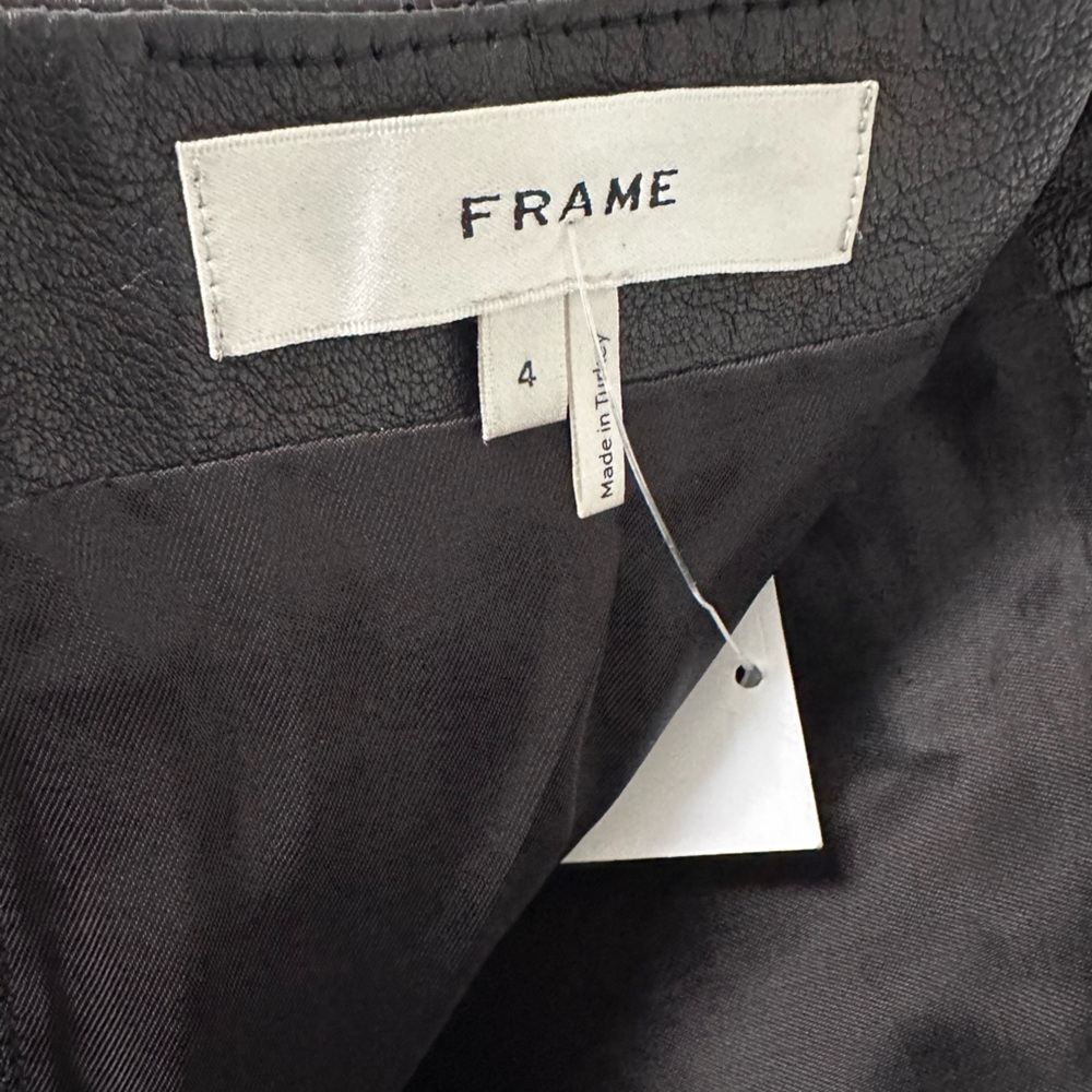 Frame Women The Leather Cargo Skirt Size 4 Black Mini NEW - Picture 11 of 14